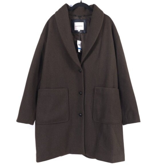 NWT LUCKY BRAND Shawl Collar Longline‎ Coat Espresso 3 Button Front Size XL - Picture 1 of 11